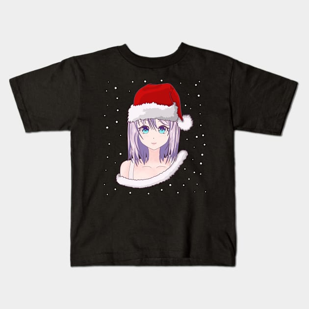 Christmas Anime Girl Kids T-Shirt by gogo-jr